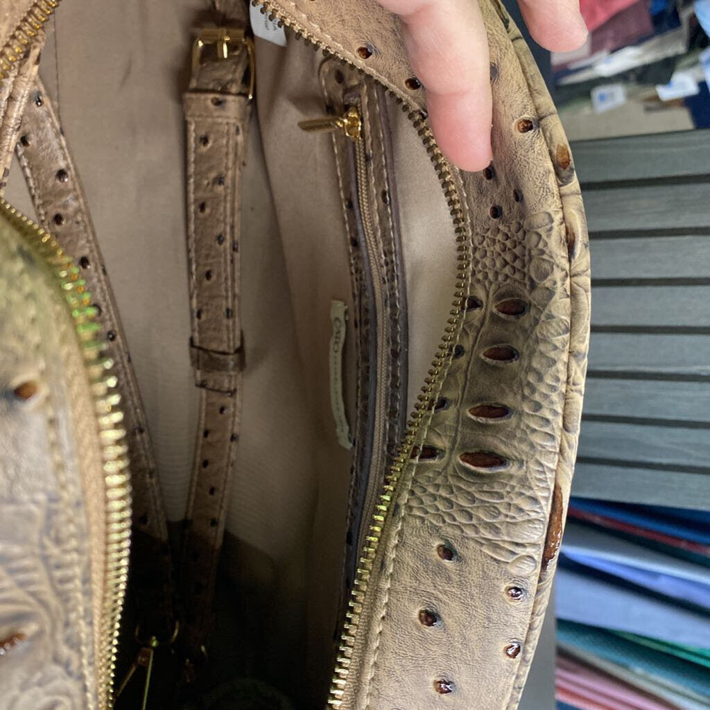*PEBBLED LEATHER SLOUCHY GATHERED SATCHEL BAG