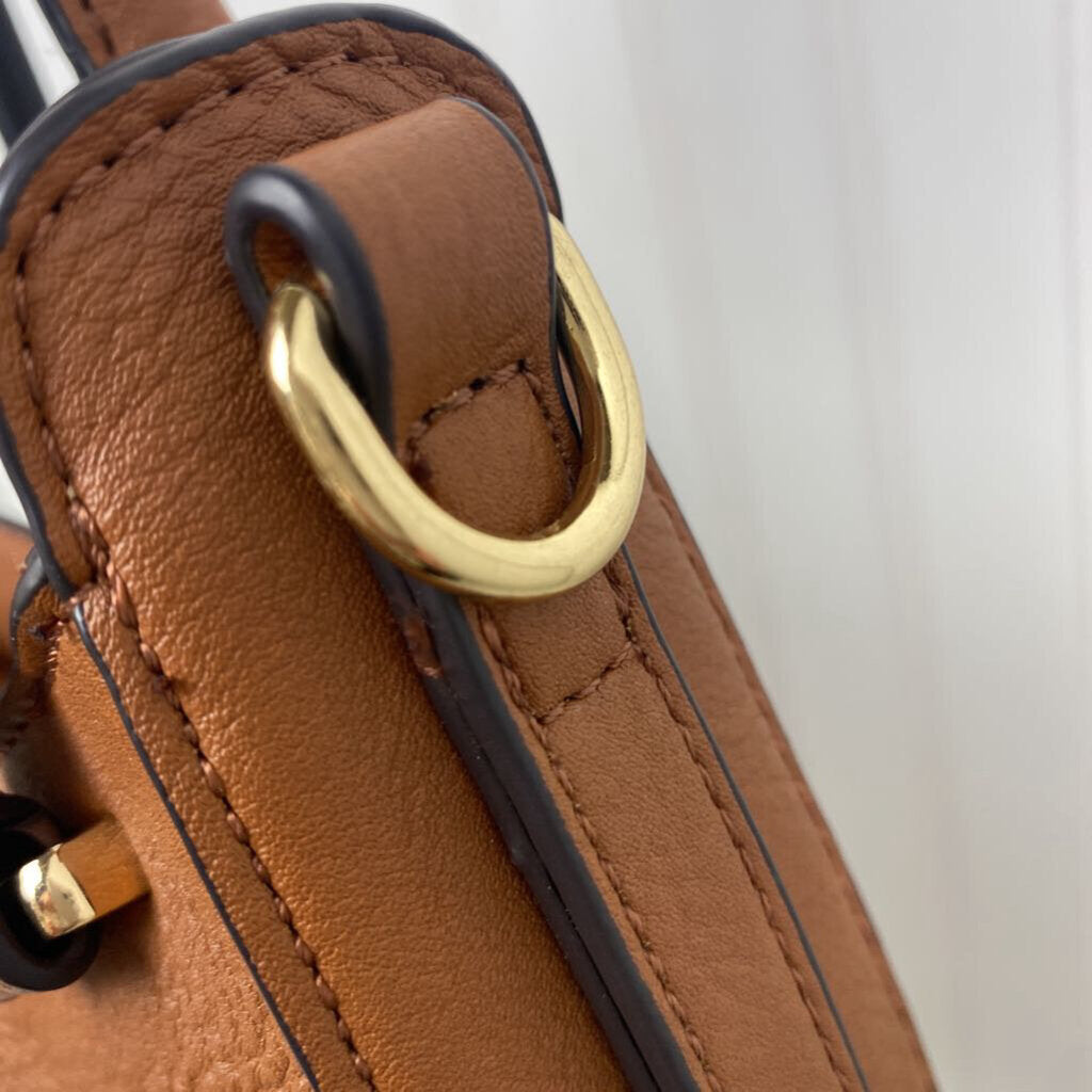 *WHIPSTITCH LEATHER ROUND SATCHEL