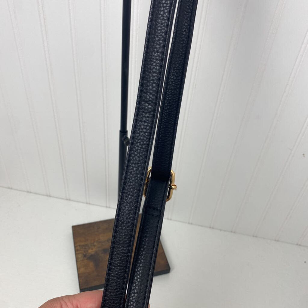 *BLACK LEATHER HANDBAG STRAP