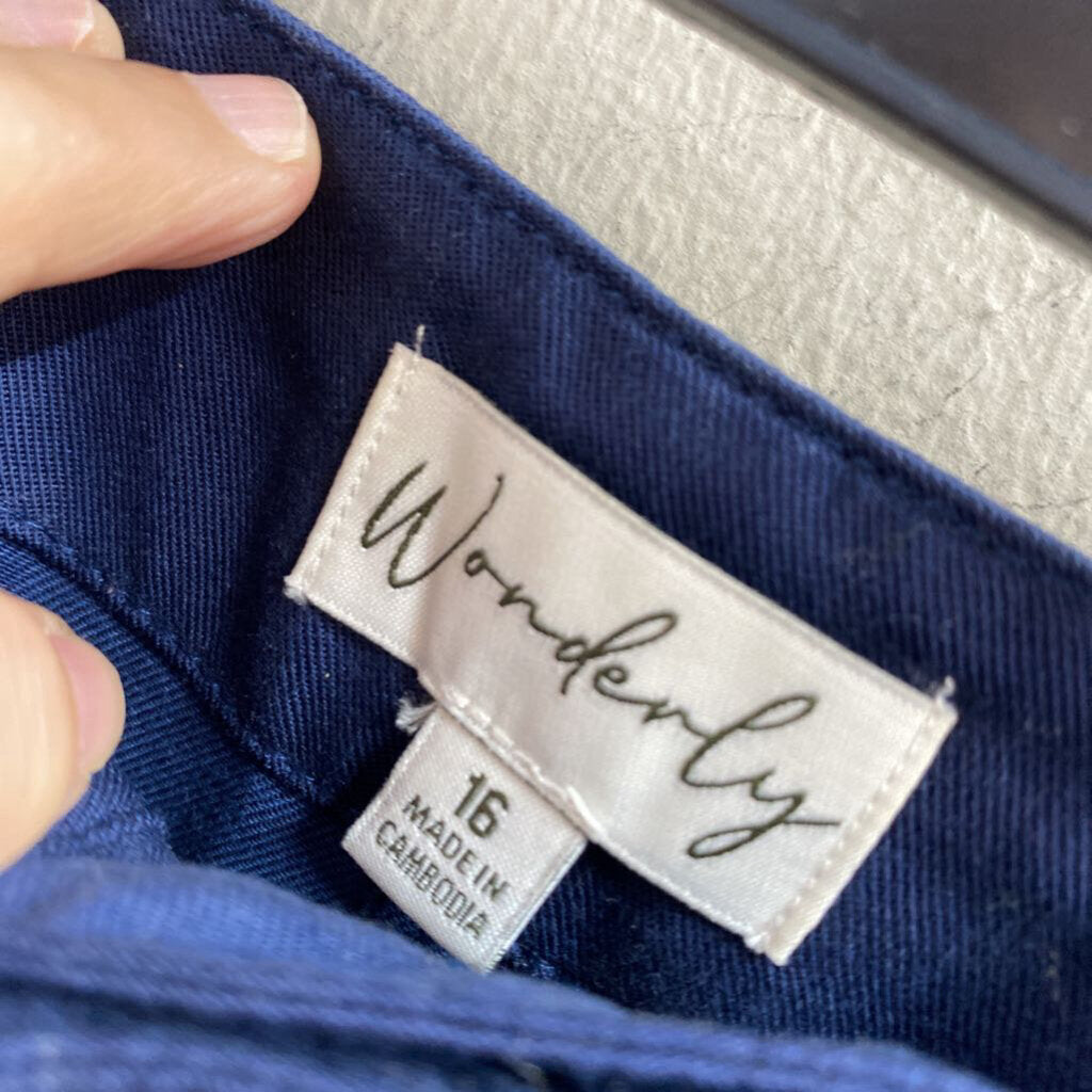 BASIC STRETCH DRESS PANTS PLEATED BLUE