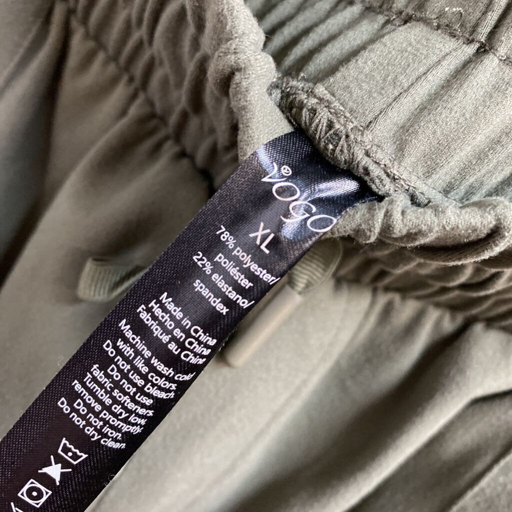 ELASTIC WAIST OLIVE CARGO JOGGERS
