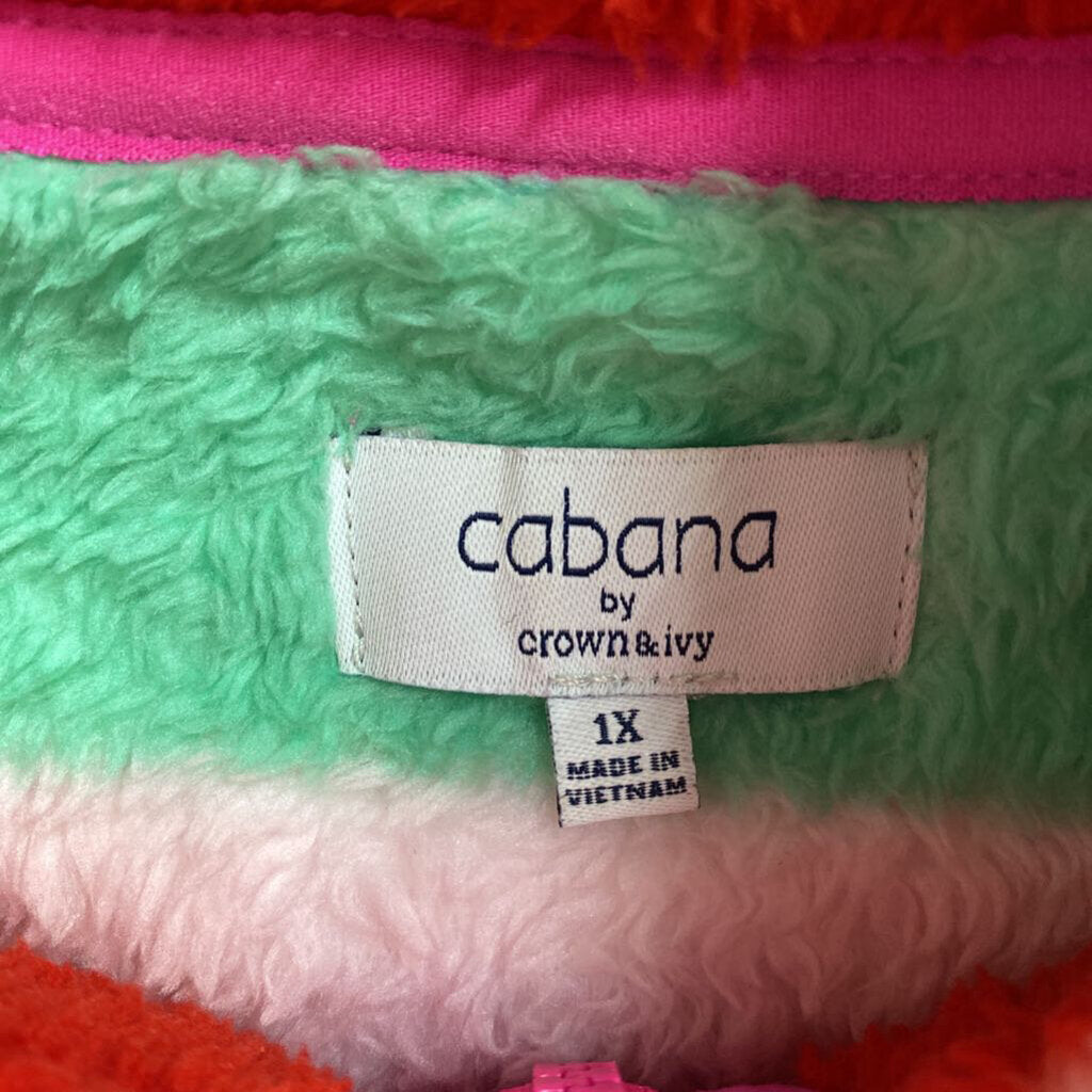 MULTI COLOR STRIPE PULLOVER FLEECE