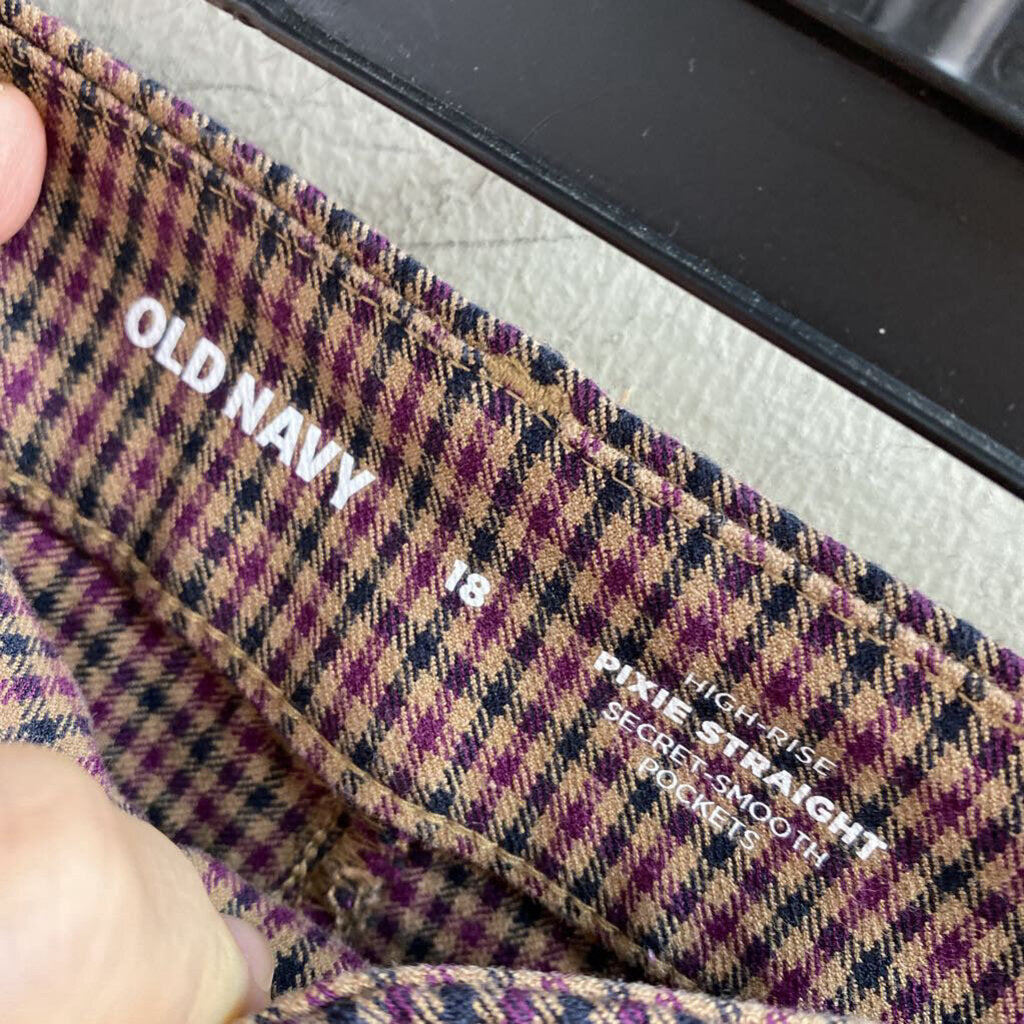 PLAID HIGH RISE PANTS