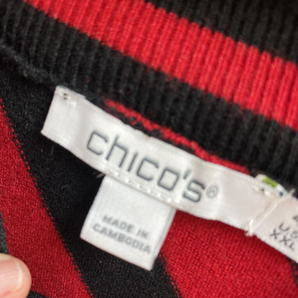 *MOCK NECK SWEATER BOLD STRIPES
