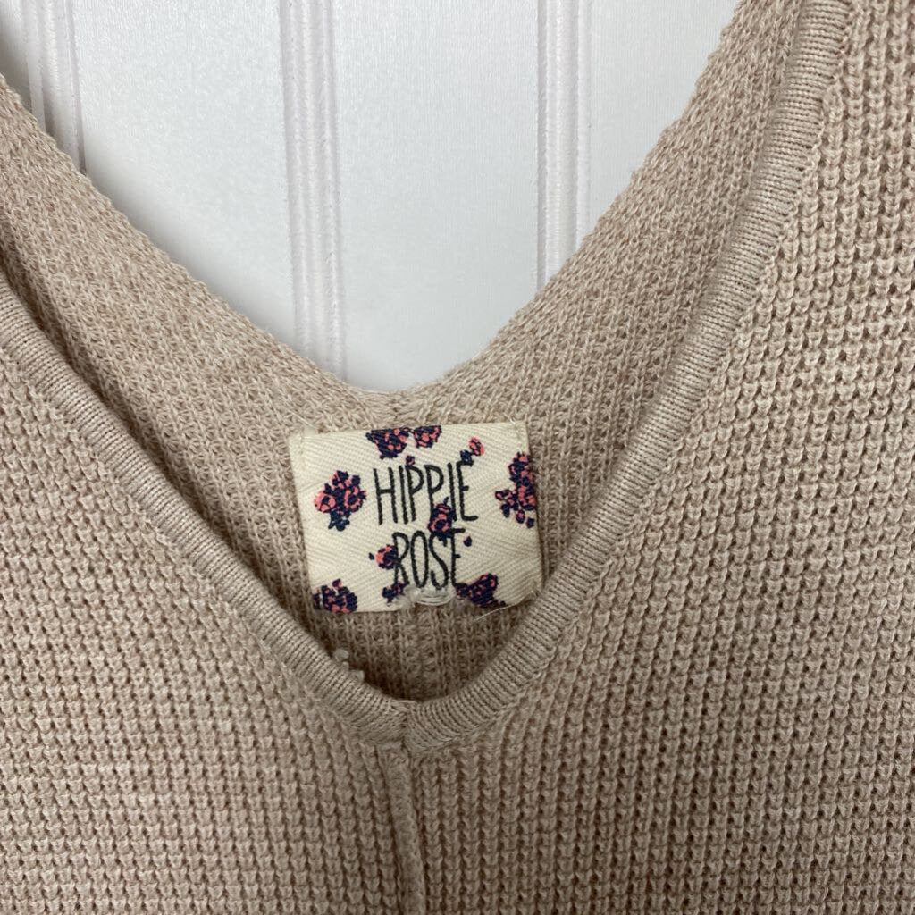CROPPED V NECK SWEATER