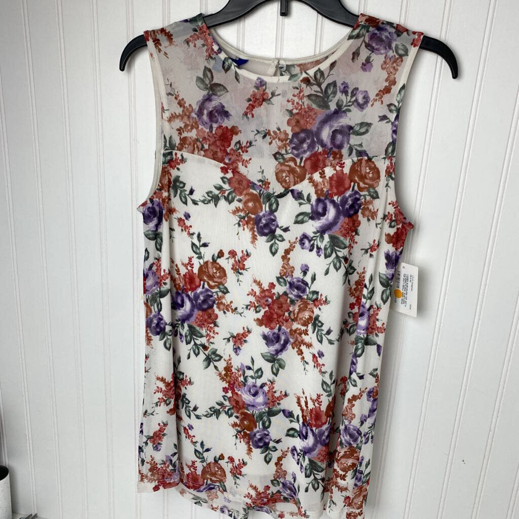 LAYERED FLORAL SLEEVLESS TOP