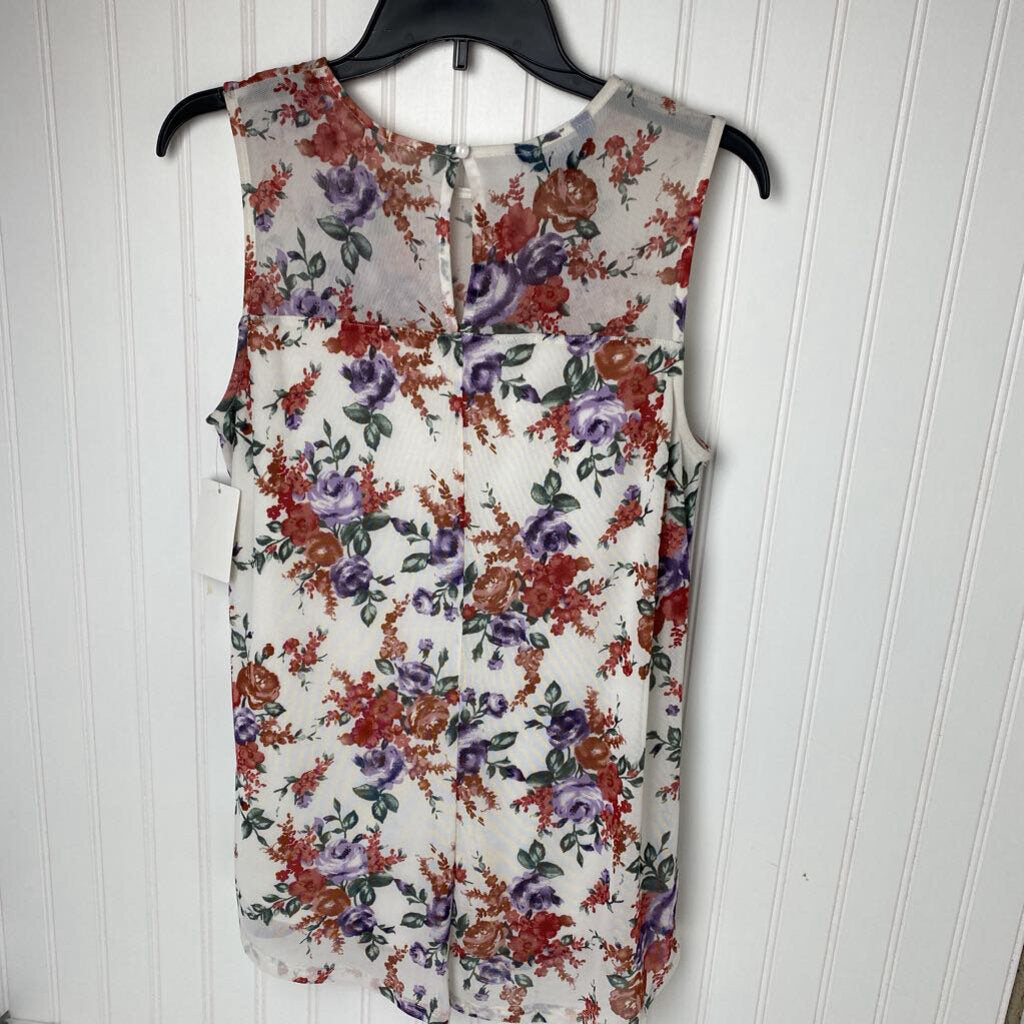 LAYERED FLORAL SLEEVLESS TOP