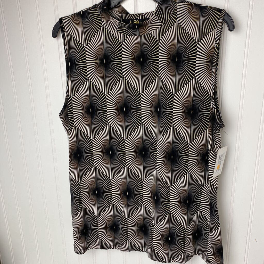 GEOMETRIC MOCK NECK TANK TOP