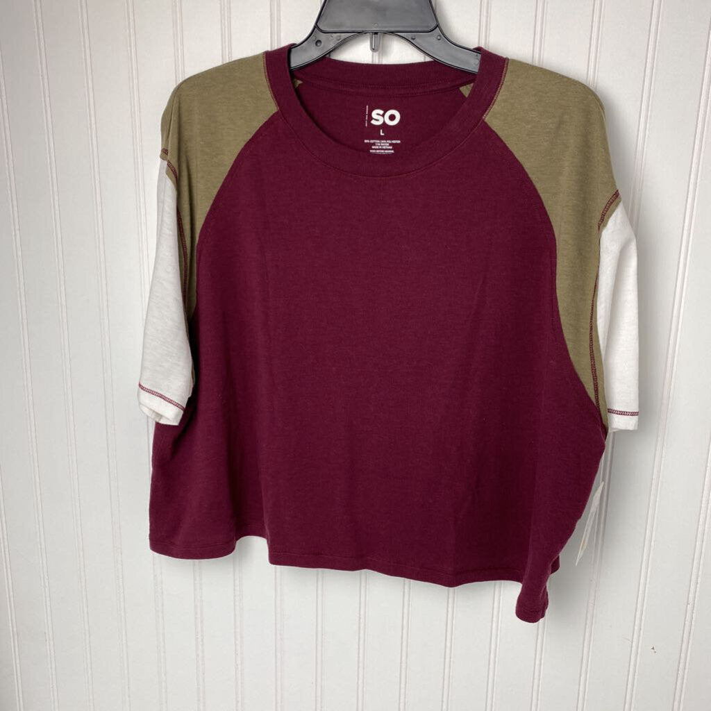 TRI COLORED SHORT SLEEVED