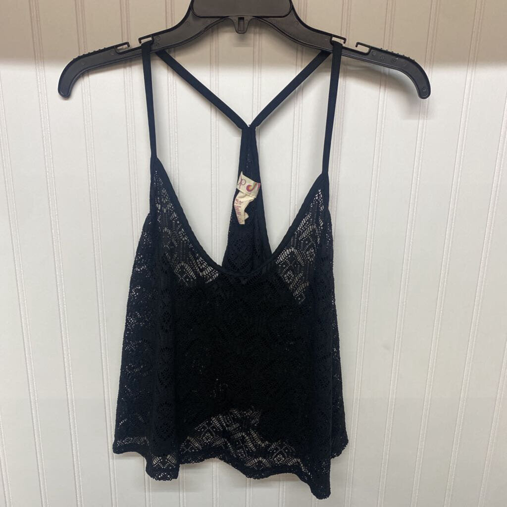 CROP LACE SWIM COVER UP