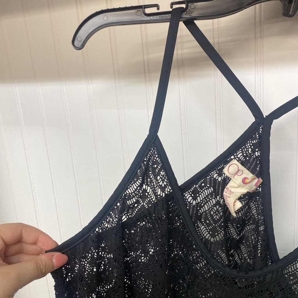 CROP LACE SWIM COVER UP
