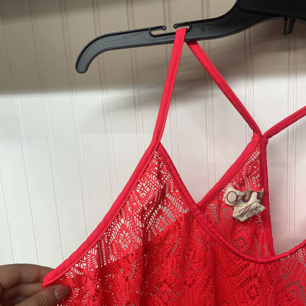 CROP LACE SWIM COVER UP