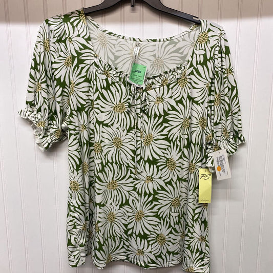 FLORAL V NECK SHORT SLEEVED TOP