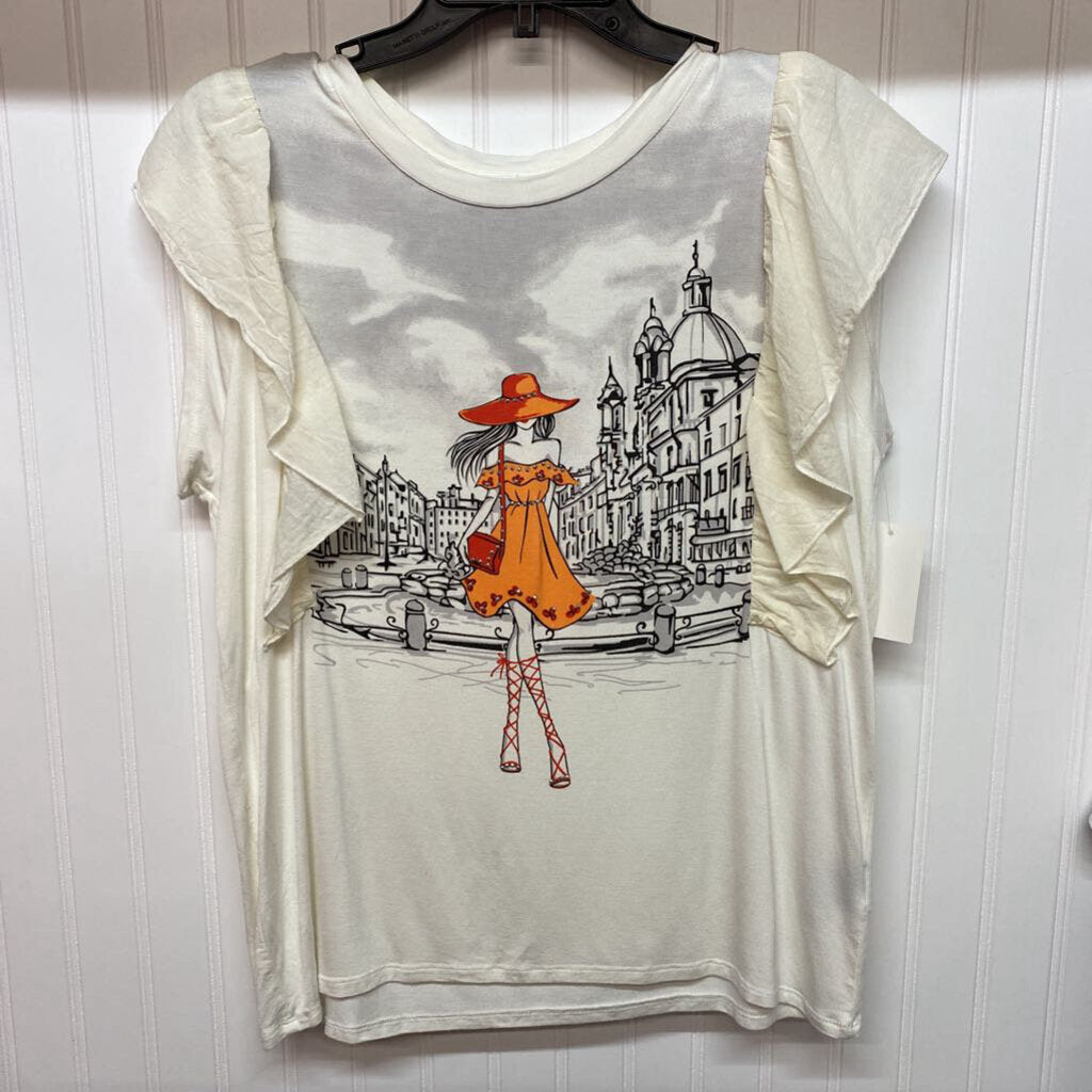 RUFFLED SLEEVLESS TOP