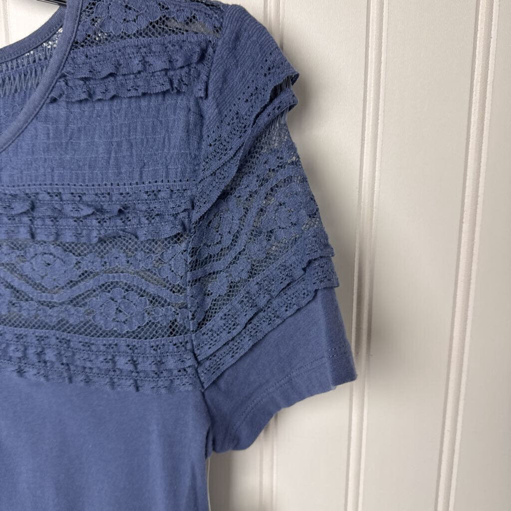 SHORT SLEEVE LACE SHIRT