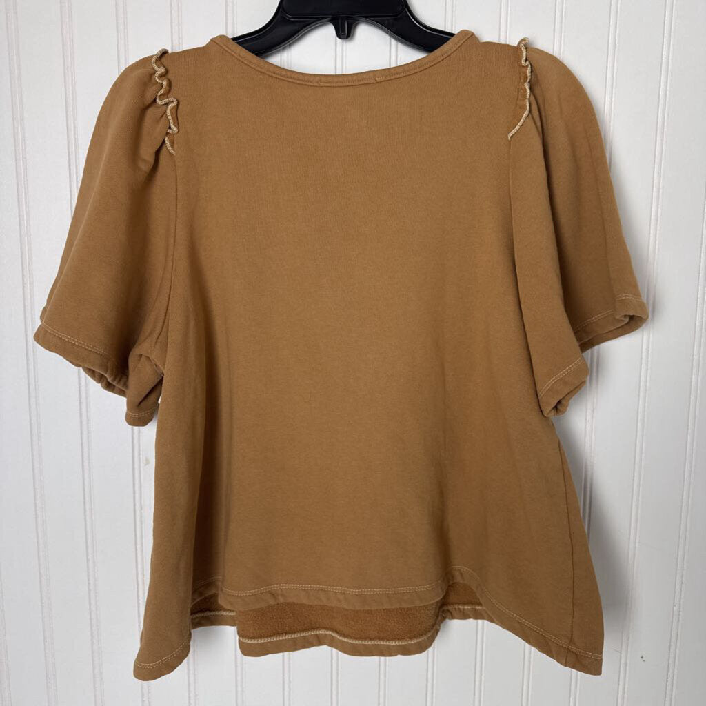 FLOWY SHORT SLEEVED SWEAT SHIRT