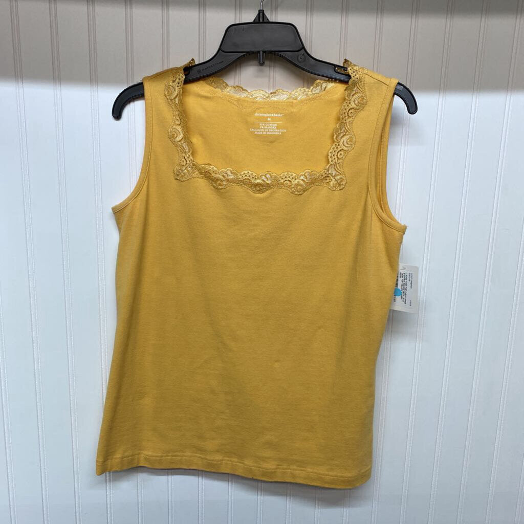 SQUARE NECK LACE TANK TOP