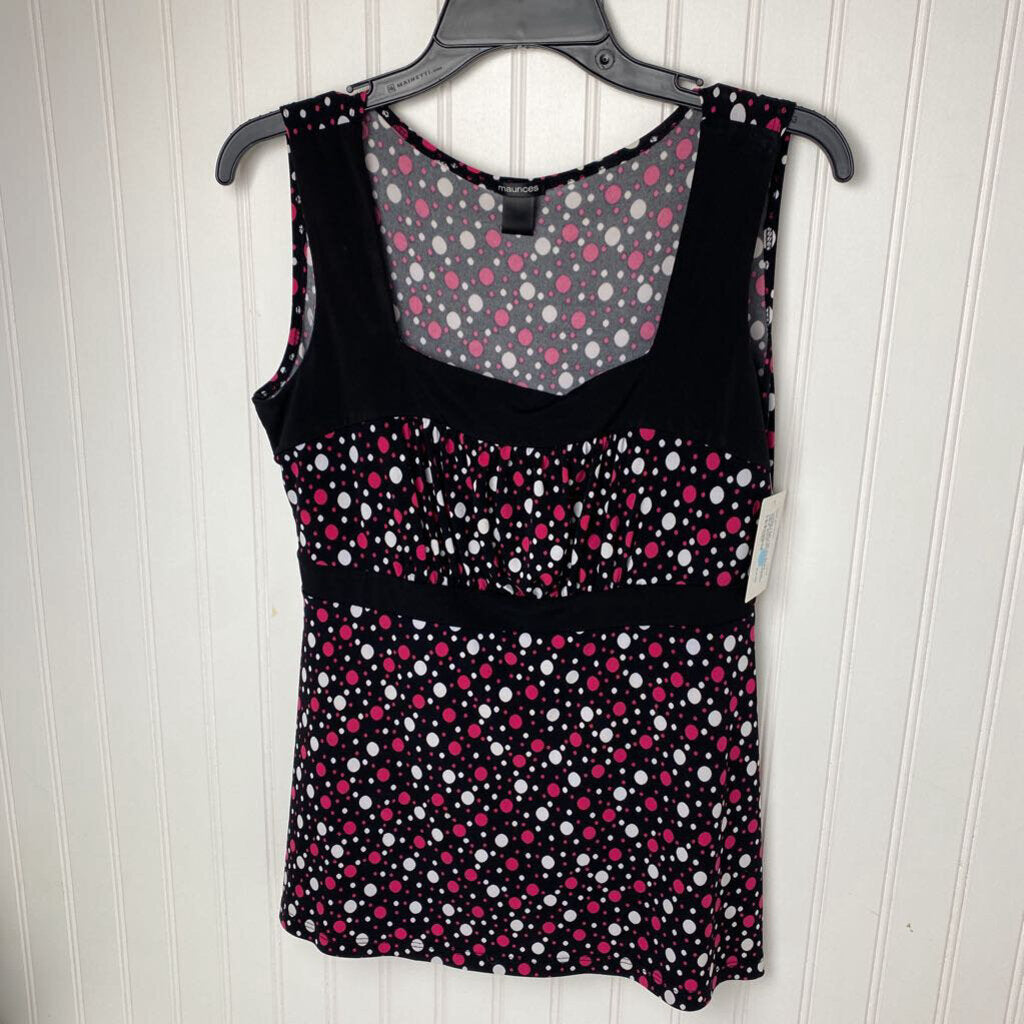 SQUARE NECK POLKA DOT TANK TOP