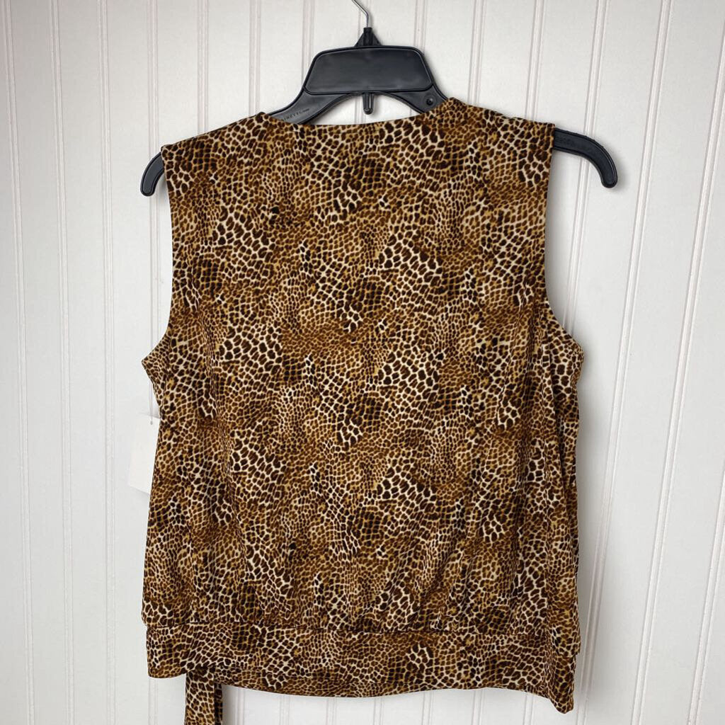 V NECK SLEEVELESS WRAP TOP