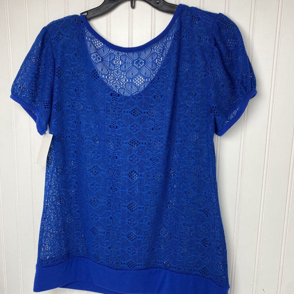 SHORT SLEEVE LACE TOP