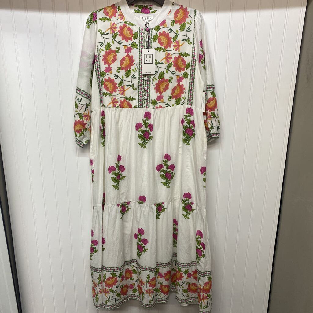 3/4 SLEEVED FLORAL DRESS