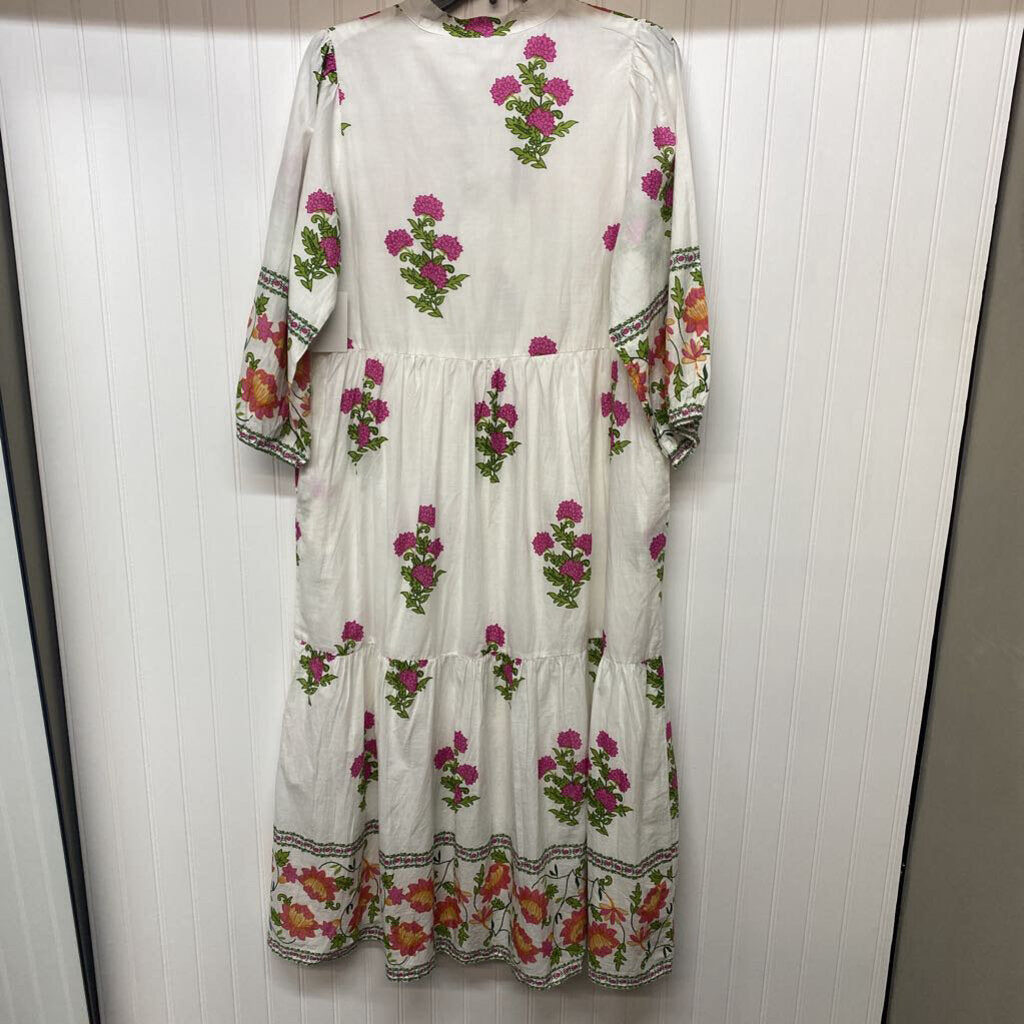 3/4 SLEEVED FLORAL DRESS