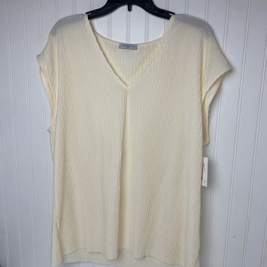 RIBBED V NECK