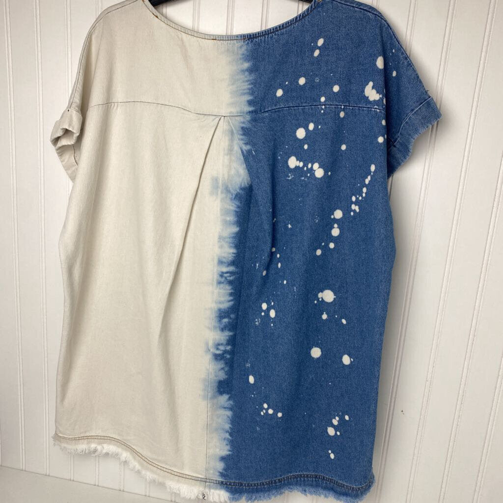 SHORT SLEEVE DENIM TUNIC
