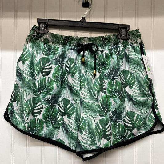 LEAF PRINT DRAWSTRING SHORTS