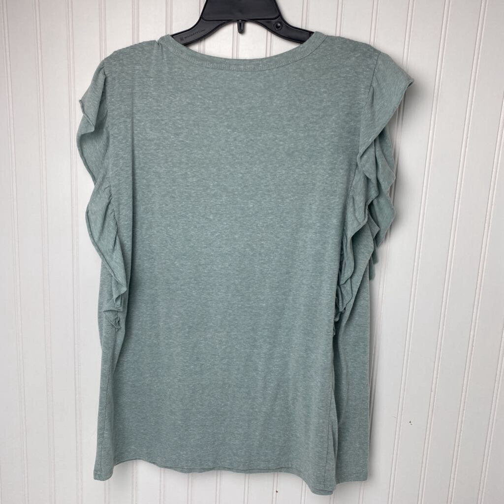 RUFFLED CAP SLEEVED TOP