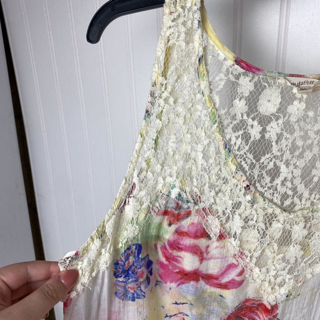SHEAR WITH LACE TRIM FLORAL
