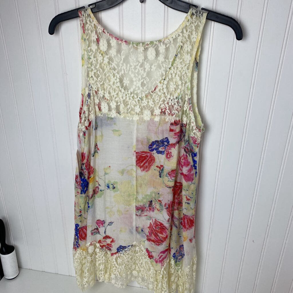 SHEAR WITH LACE TRIM FLORAL