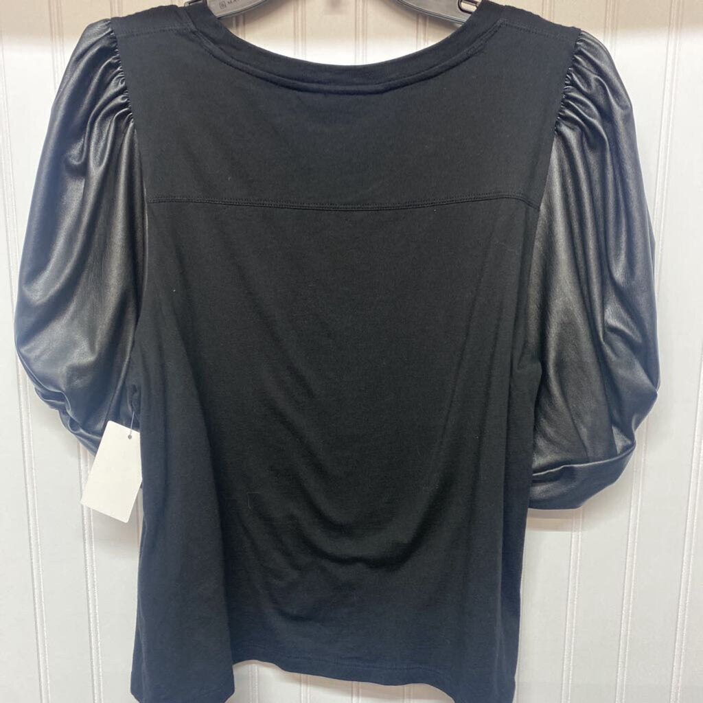 PUFF PLEATHER SLEEVE DRESS SHIRT