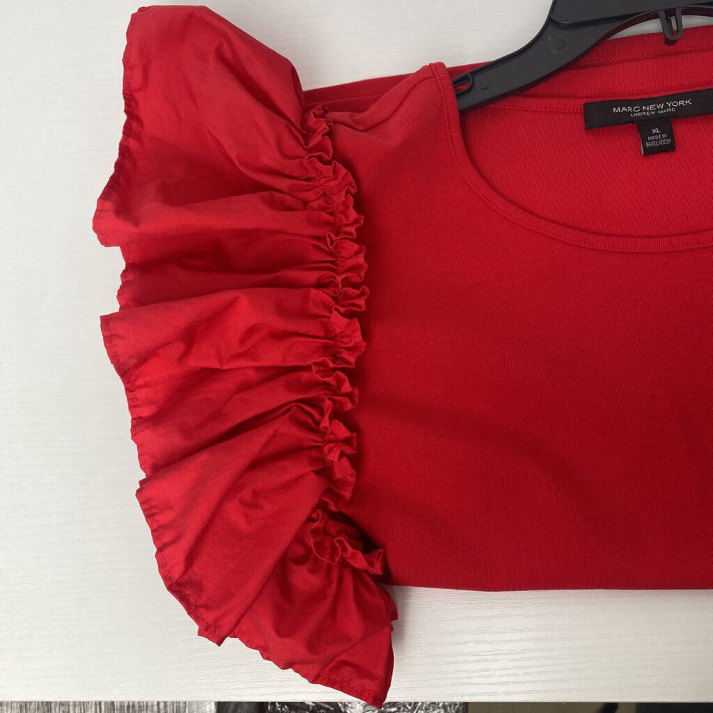RUFFLE SLEEVE DRESS SHIRT