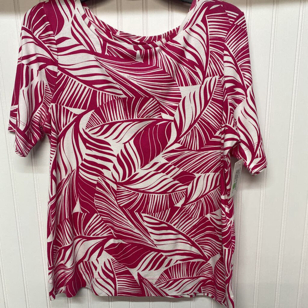 PINK AND WHITE SHORT SLEEVED