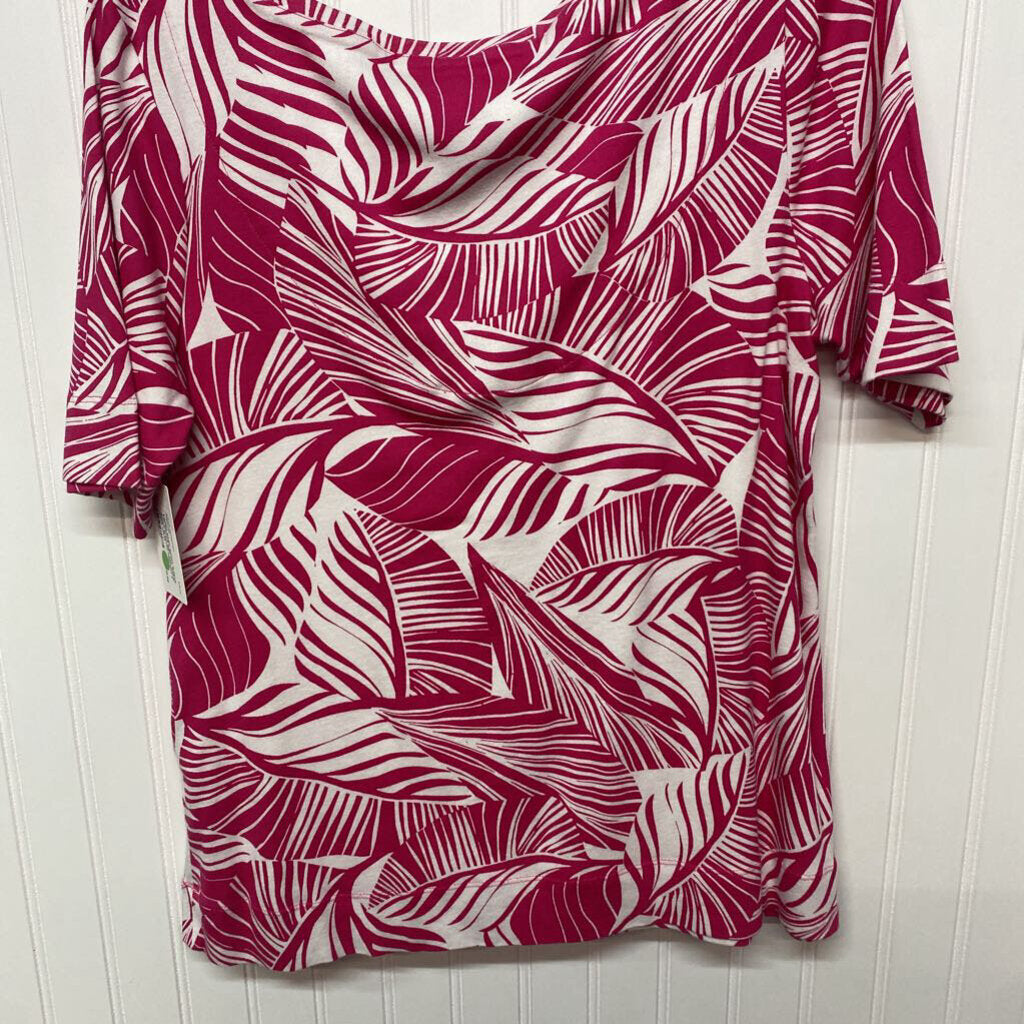 PINK AND WHITE SHORT SLEEVED