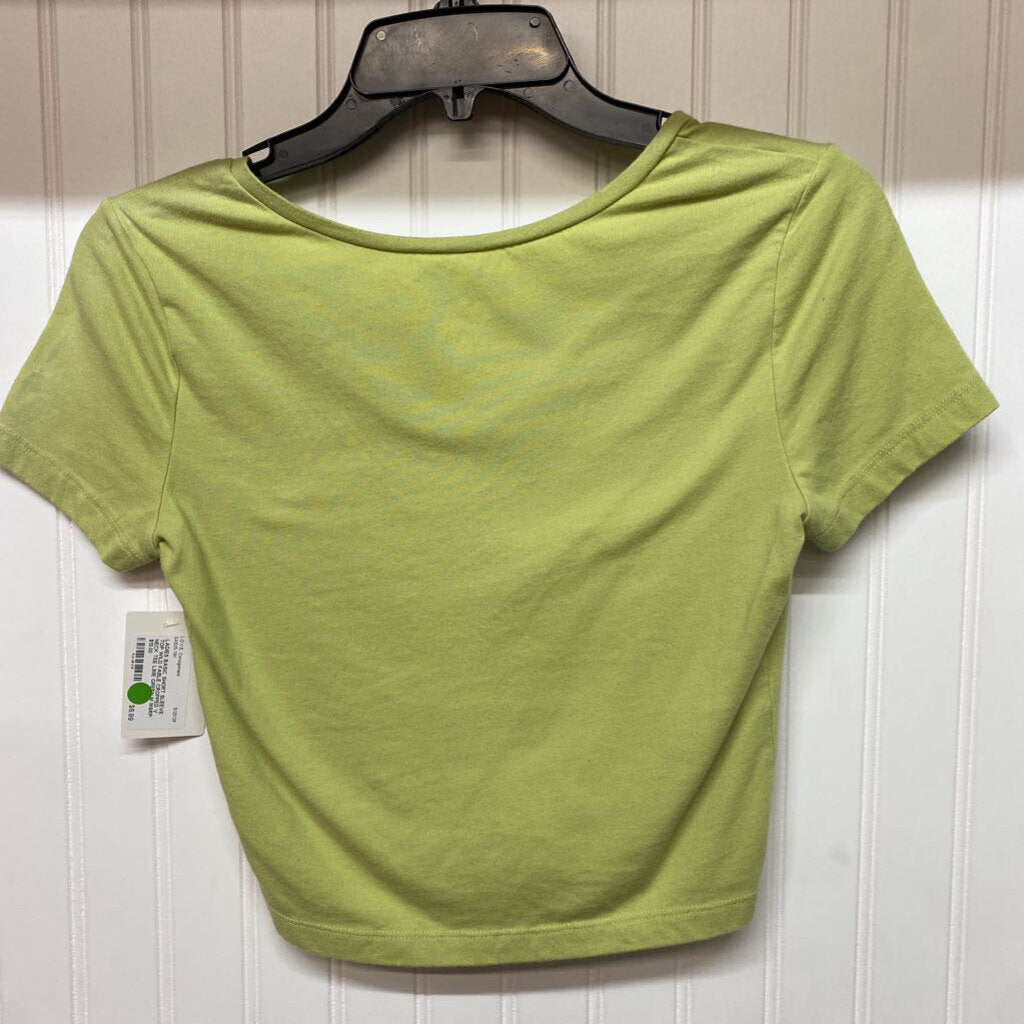 CROPPED V NECK TEE
