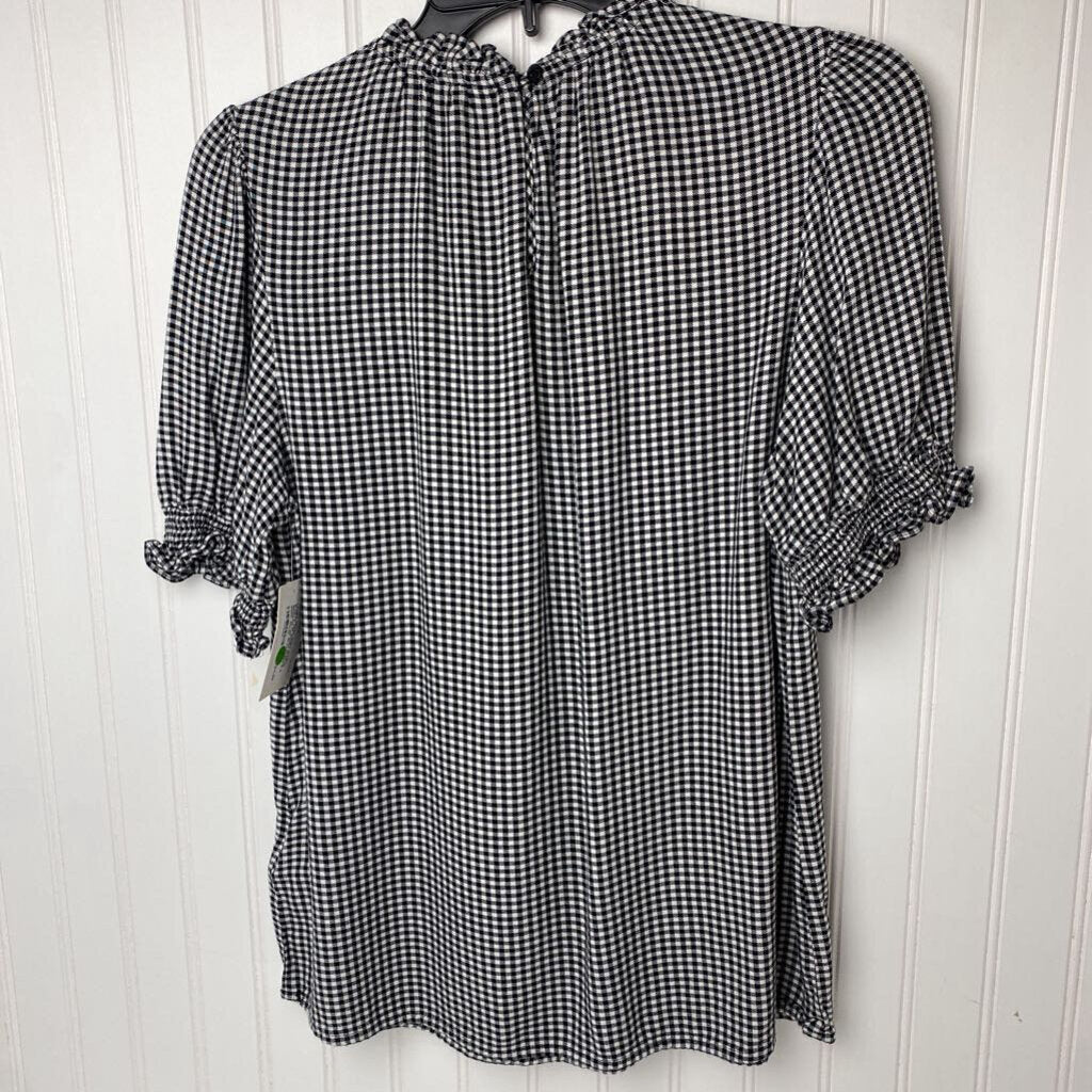SHORT SLEEVE GINGHAM TOP