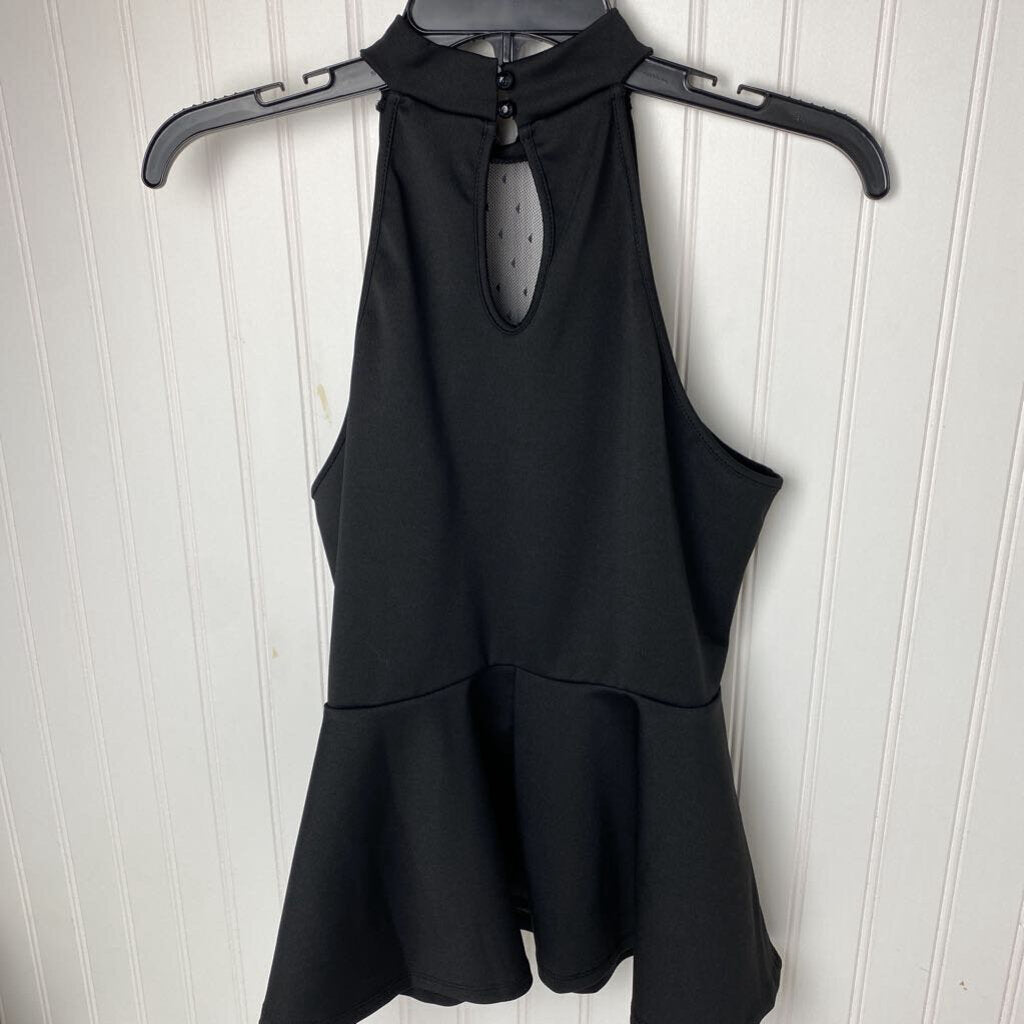 SLEEVELESS HALTER FLARE TOP