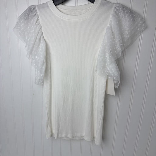 SHORT SLEEVE RIBBED KNIT TOP