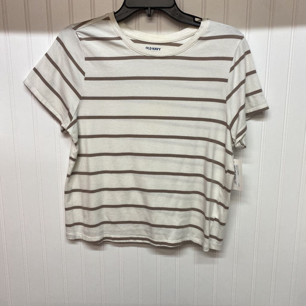 WHITE WITH BROWN STRIPPES SHIRT