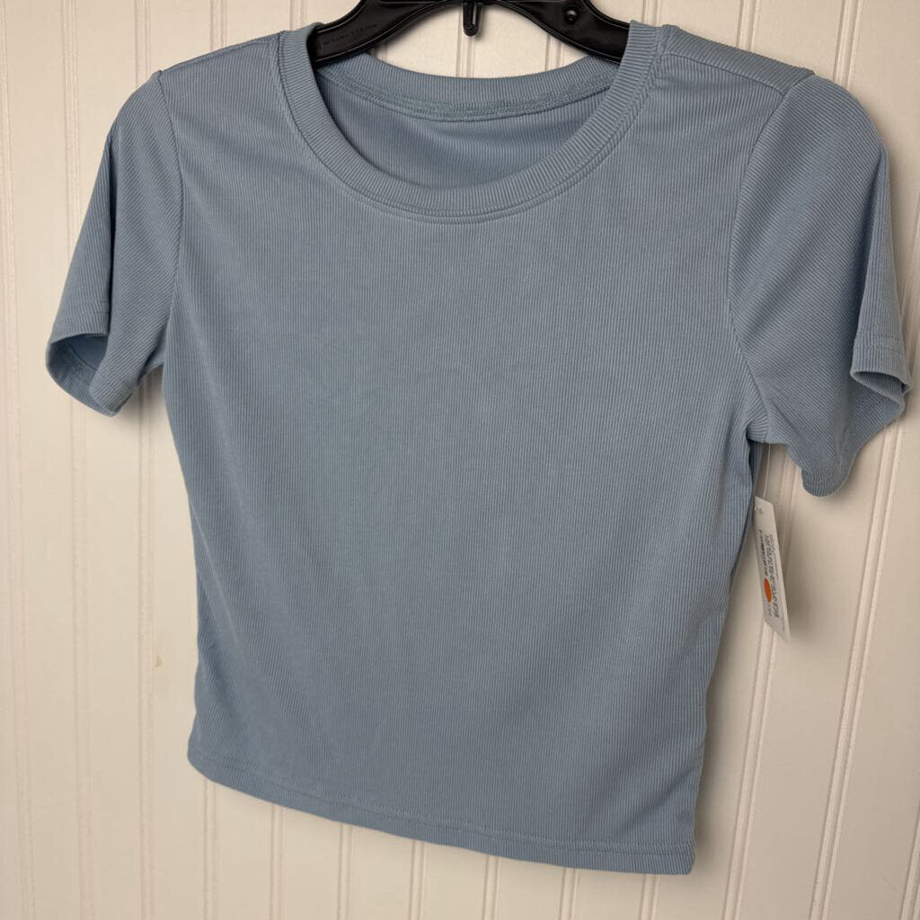 SHORT SLEEVE RIB KNIT TEE