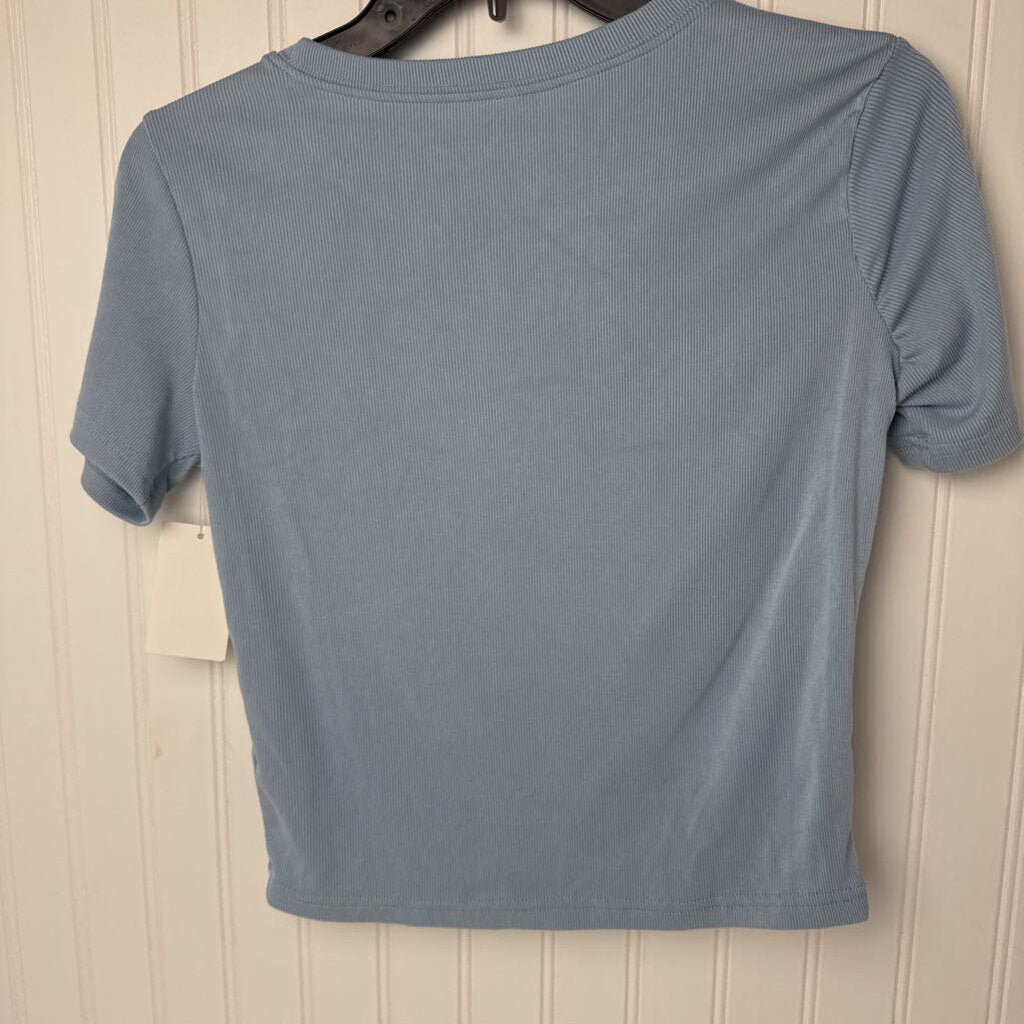 SHORT SLEEVE RIB KNIT TEE