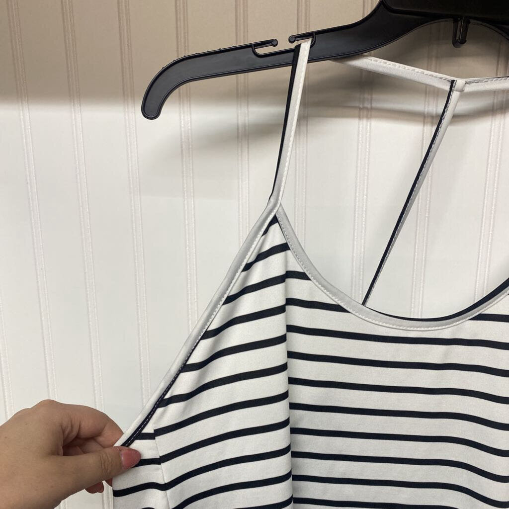 WHITE W/BLACK STRIPES
