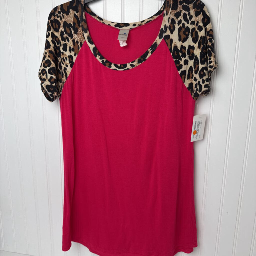 PINK WITH CHEETA SLEEVES