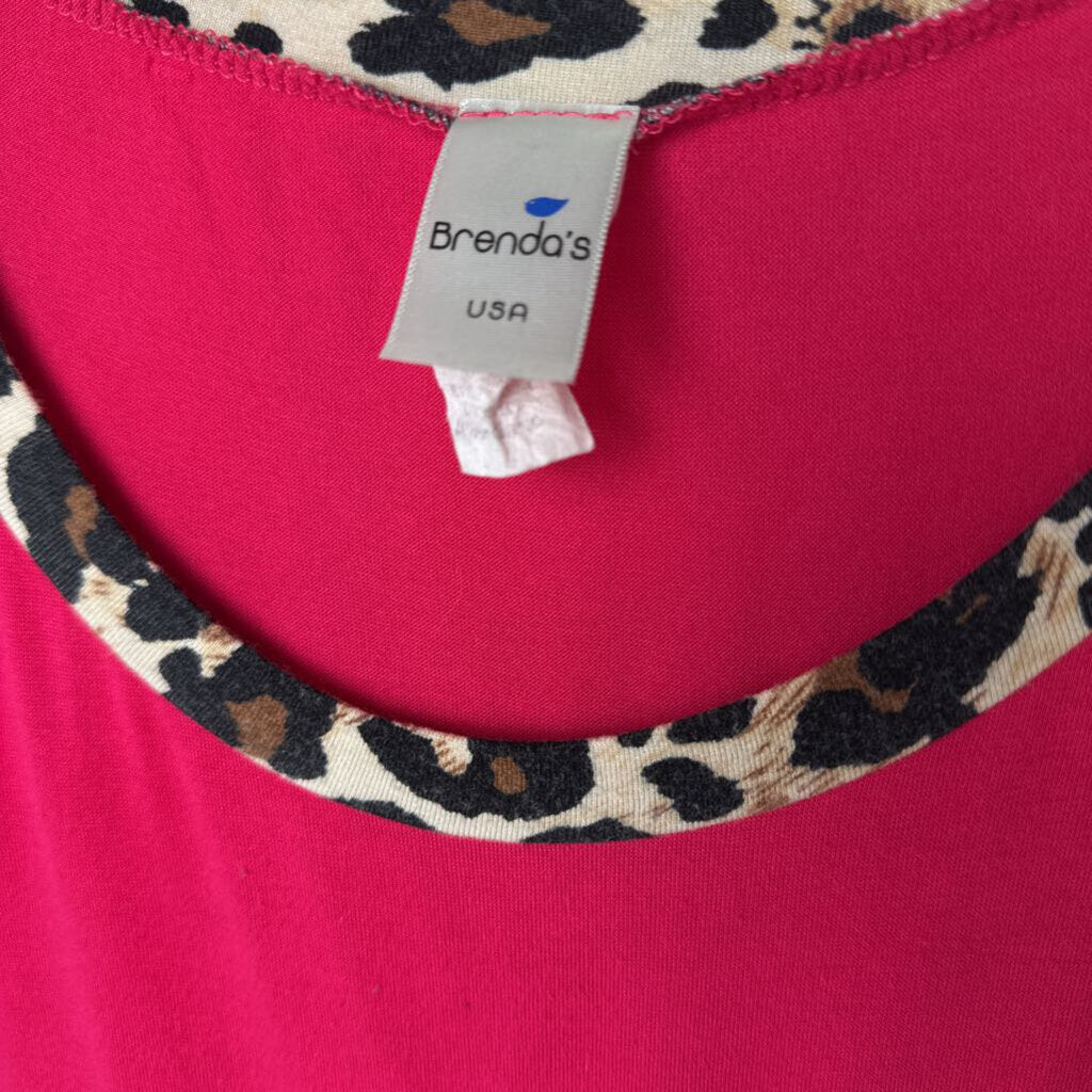 PINK WITH CHEETA SLEEVES