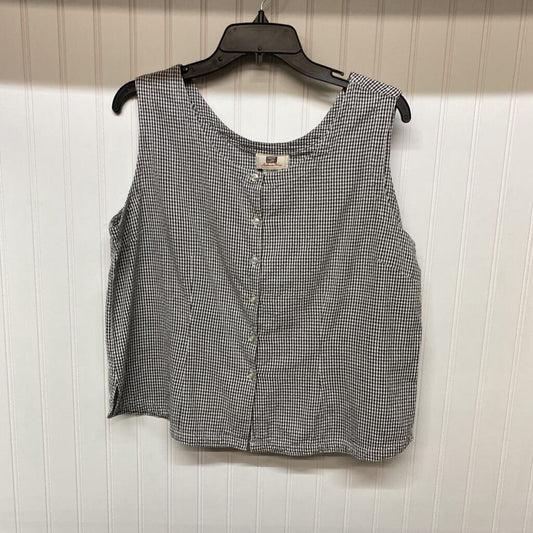GINGHAM CHECK BUTTON UP TANK TOP