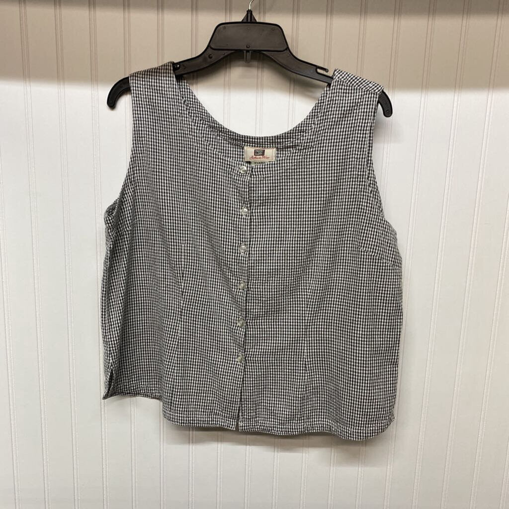 GINGHAM CHECK BUTTON UP TANK TOP