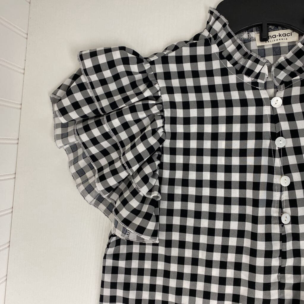 BLACK WHITE CHECKED TOP