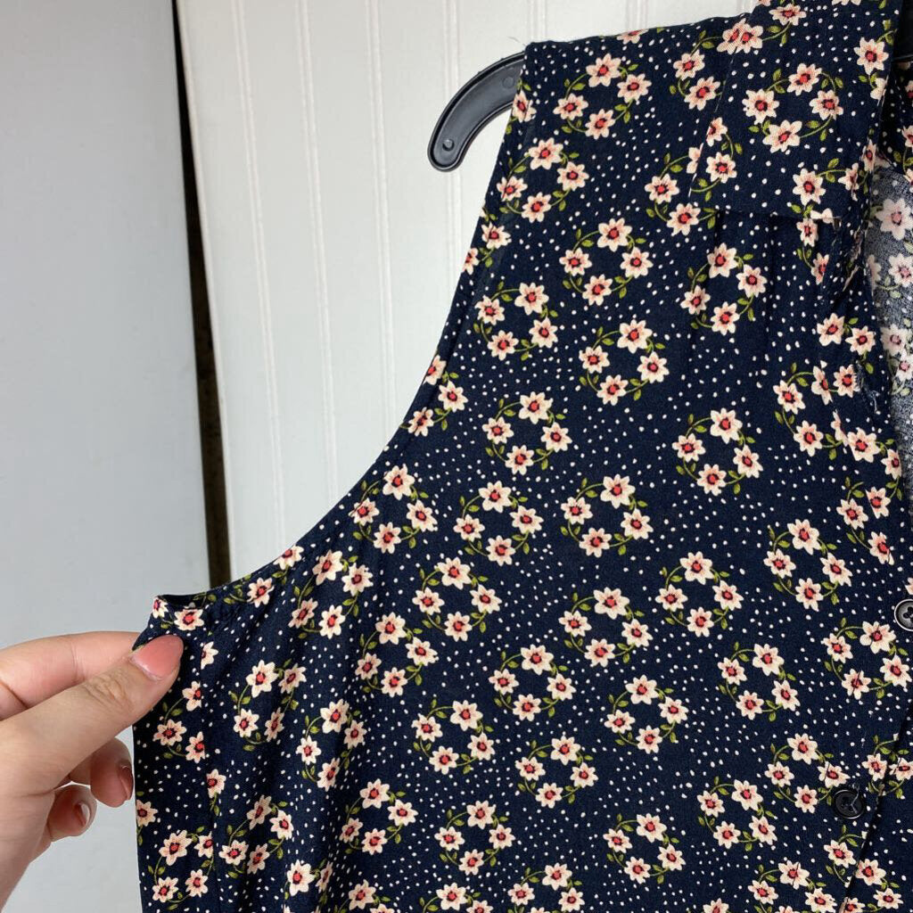 button up tank top with flowers